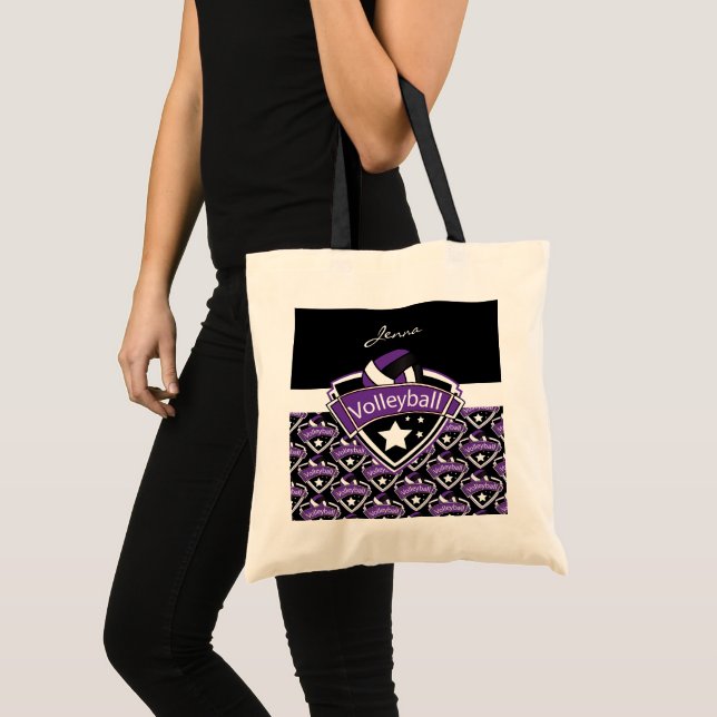 Bolso De Tela Logo de voleibol en morado (Anverso (producto))
