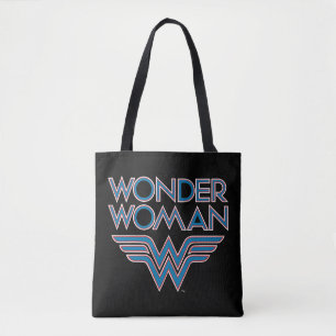 Bolso De Tela Logo de Wonman Blue and Red Retro