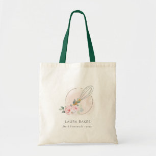 Bolso De Tela Logo de Wooden Whisk Rubor Watercolor Floral Chef