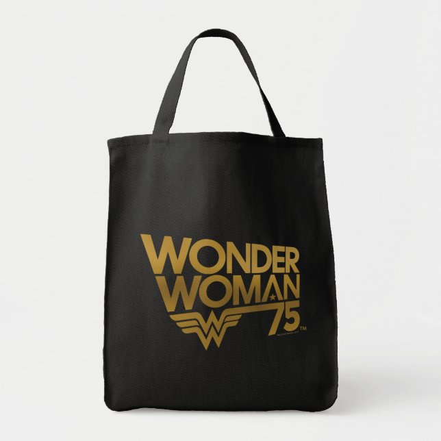 Bolso De Tela Logo del 75º aniversario de la Mujer Maravilla (Frente)