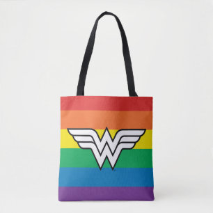 Bolso De Tela Logo del arco iris de la mujer maravilla