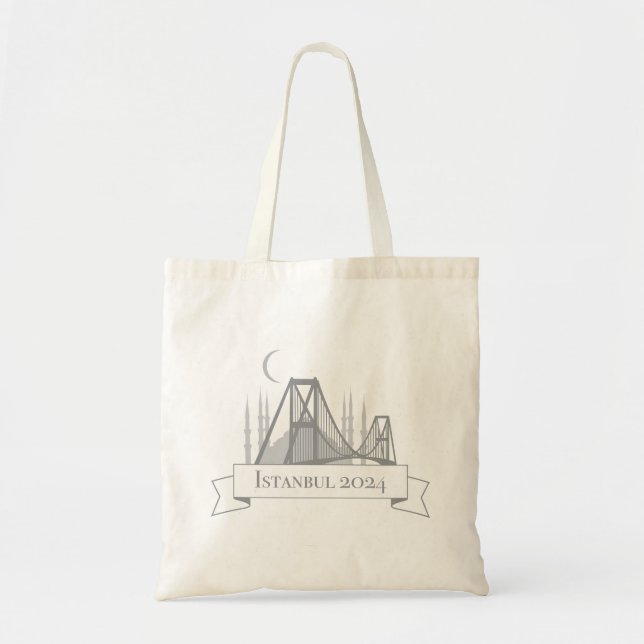 Bolso De Tela Logo del personalizado Estambul 2024 (Frente)