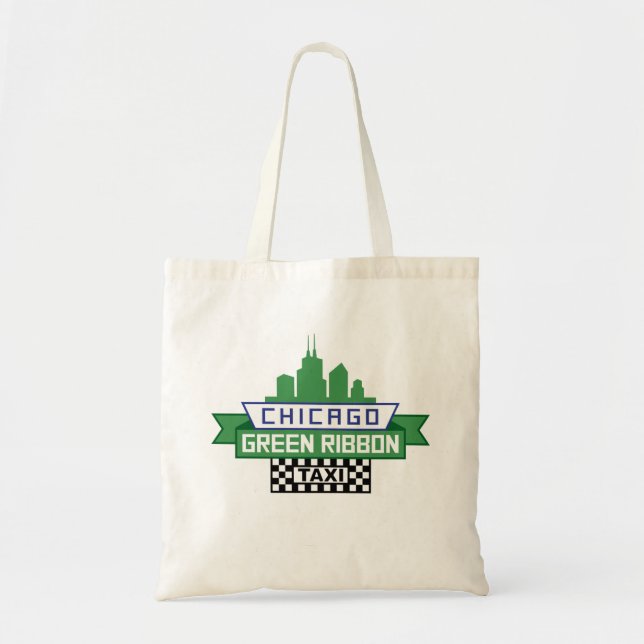 Bolso De Tela Logo del Taxi de la Cinta Verde de Chicago - Fan A (Frente)