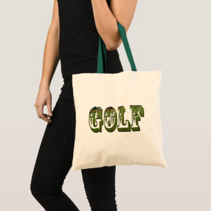 Bolso De Tela Logo dimensional de golf verde,