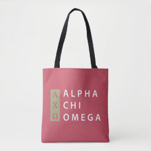 Bolso De Tela Logotipo apilado el   alfa de Omega de la ji