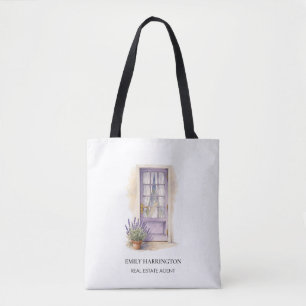 Bolso De Tela Logotipo de Acuarela de Puerta de Lavanda Agente I