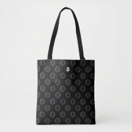 Bolso De Tela Logotipo de Bitcoin (Blanco)