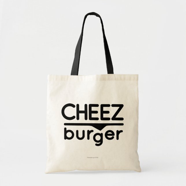 Bolso De Tela Logotipo de Cheezburger (negro) (Frente)