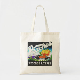 Bolso De Tela Logotipo de discos y cintas de durazno