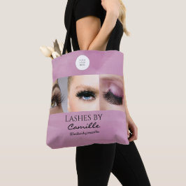 Bolso De Tela Logotipo de escritura en rosa sonrojado Foto estud