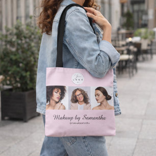 Bolso De Tela Logotipo de escritura en rosa sonrosado Estudio de