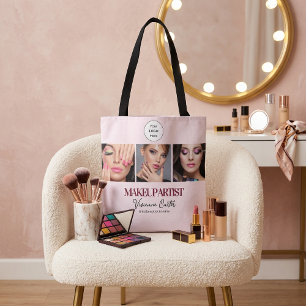 Bolso De Tela Logotipo de escritura en rosa sonrosado Estudio de