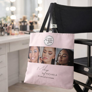 Bolso De Tela Logotipo de escritura en rosa sonrosado Estudio de