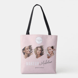 Bolso De Tela Logotipo de escritura en rosa sonrosado Estudio de