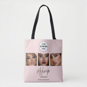 Bolso De Tela Logotipo de escritura en rosa sonrosado Estudio de