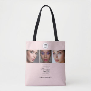 Bolso De Tela Logotipo de escritura en rosa sonrosado Estudio de