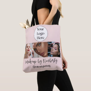 Bolso De Tela Logotipo de escritura rosa sonrojado Estudio de ma