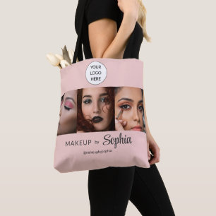 Bolso De Tela Logotipo de escritura rosa sonrojado Estudio de ma