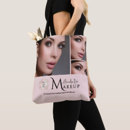 Bolso De Tela Logotipo de escritura rosa sonrojado Foto Artista