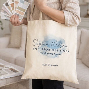Bolso De Tela Logotipo de firma de acuarela Nombre comercial per