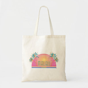 Bolso De Tela Logotipo de Guay Malibu-CA-Sun Palm Trees