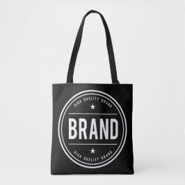Bolso De Tela Logotipo de insignia circular en blanco y negro