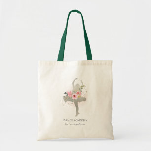 Bolso De Tela Logotipo de la Academia de danza del Chica floral 