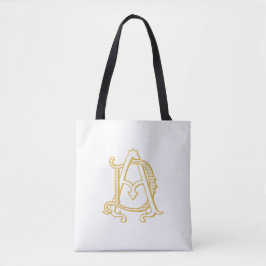 Bolso De Tela logotipo de las iniciales del monograma de AD o DA