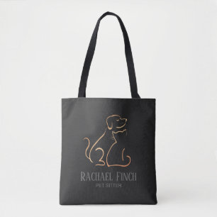 Bolso De Tela Logotipo de Mascota Minimalista moderno Rosa Gold