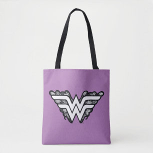 Bolso De Tela Logotipo de mujer negra en encaje
