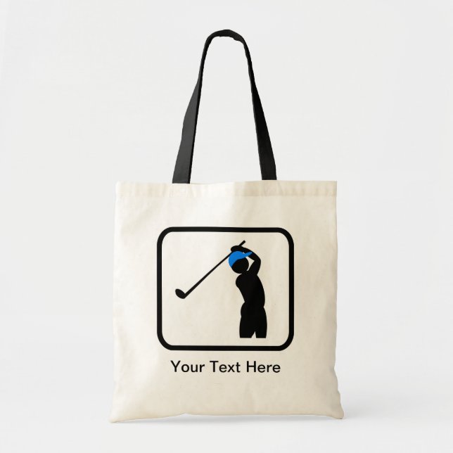 Bolso De Tela Logotipo de personalizable Golfer (Frente)