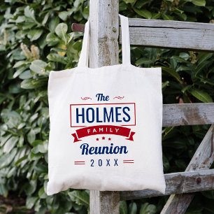 Bolso De Tela Logotipo de reunión familiar retro moderna