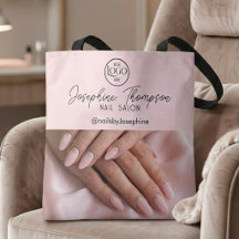 Logotipo de salón de uñas rosa sonrosado para foto