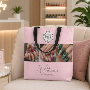 Bolso De Tela Logotipo de secuencia de rosa rubor Foto estudio d