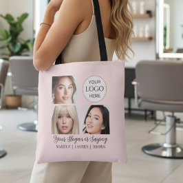 Bolso De Tela Logotipo de secuencia de rosa sonrojado Foto Estud