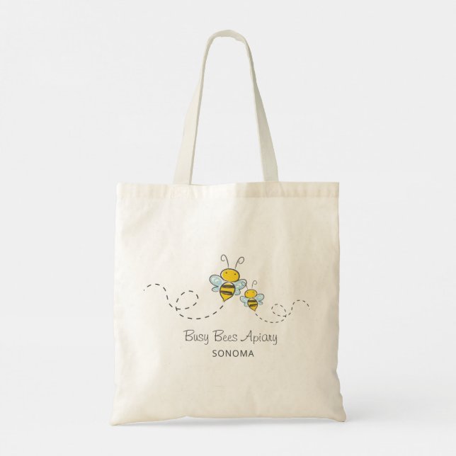 Bolso De Tela Logotipo del apicultor acuario de la miel de abeja (Reverso)