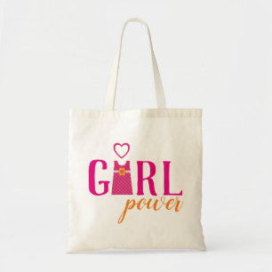 Bolso De Tela Logotipo del poder del chica, modelo de la