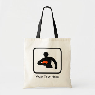 Bolso De Tela Logotipo del reproductor de rugby de personalizabl