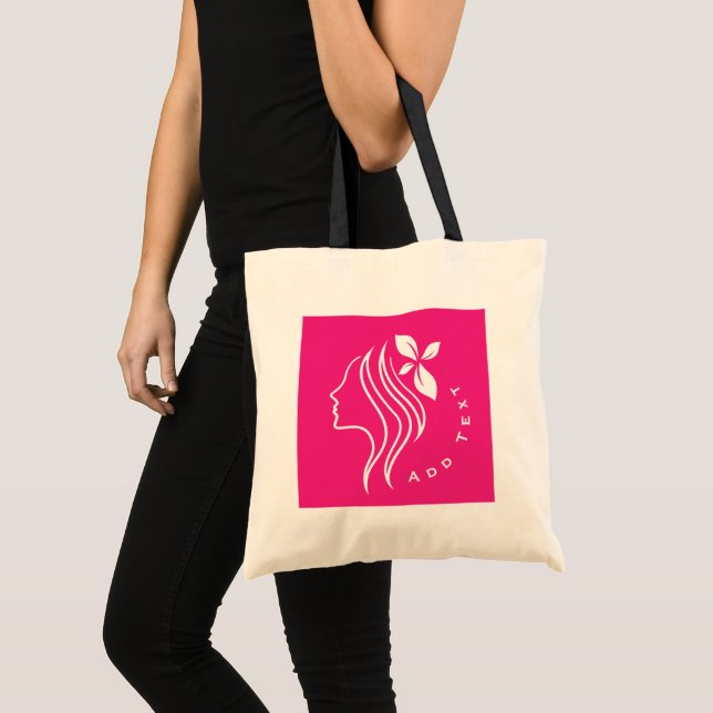 Bolso De Tela Logotipo elegante y femenino Vibración rosa Agrega (Anverso (producto))