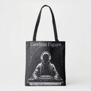 Bolso De Tela Logotipo minimalista de DJ sin rostro (Vector de l