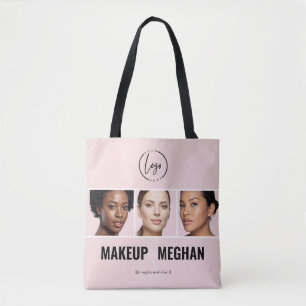 Bolso De Tela Logotipo moderno de rosa sonrojado Estudio de maqu