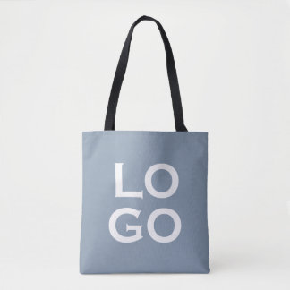Bolso De Tela Logotipo personalizado de empresa o negocio en azu