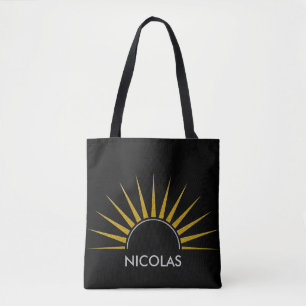 Bolso De Tela Logotipo SUNRISE oro plata II + tu Backgr. e ideas