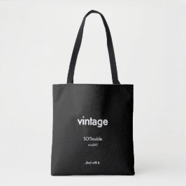 Bolso De Tela logotipo vintage SO!Trouble y línea de etiqueta en