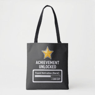Bolso De Tela Logro desbloqueado Encontré motivación al estilo d