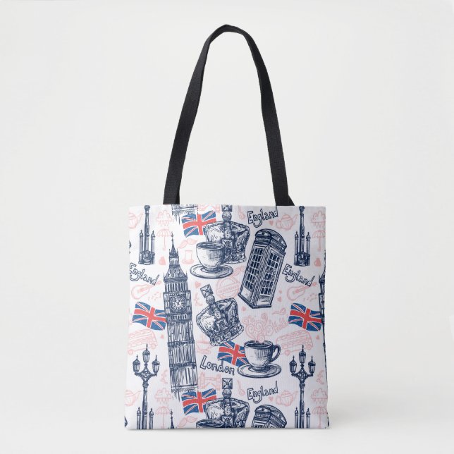 Bolso De Tela Londres, Inglaterra (Anverso)