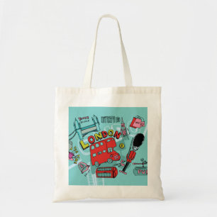 Bolso De Tela Londres ~ Inglaterra Arte de viajes del Reino Unid