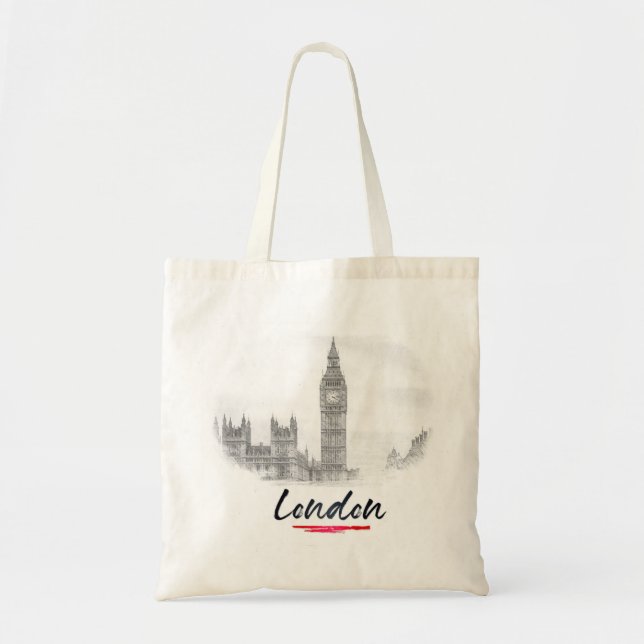 Bolso De Tela Londres - Inglaterra - Big Ben (Frente)