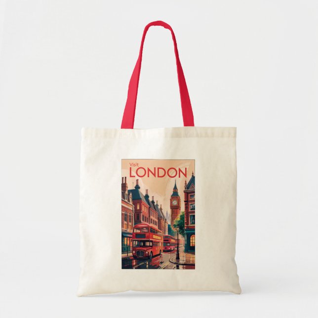 Bolso De Tela Londres Inglaterra Viaje de arte (Frente)