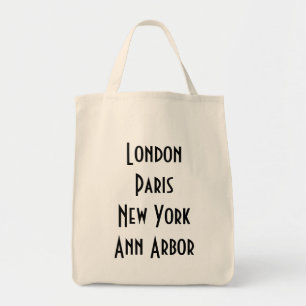 Bolso De Tela Londres París Nueva York Ann Arbor